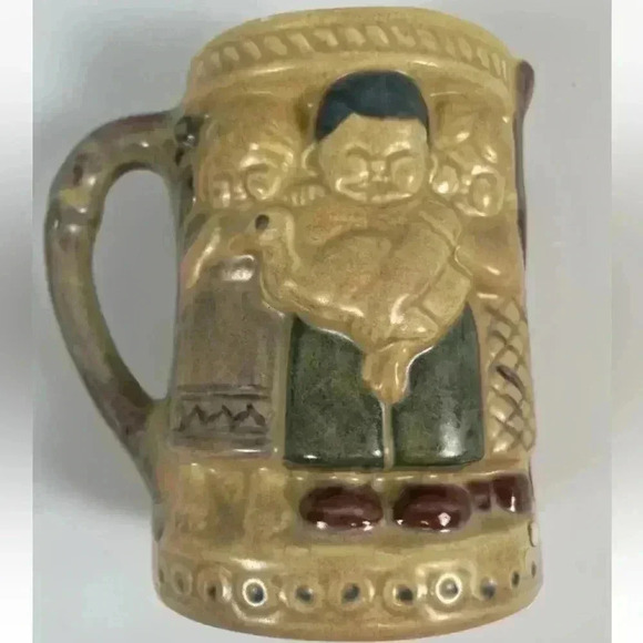 Vintage Ceramic Miniature Pitcher Creamer 3 Children Goose Hand Painted 1971 VTG - Picture 8 of 8